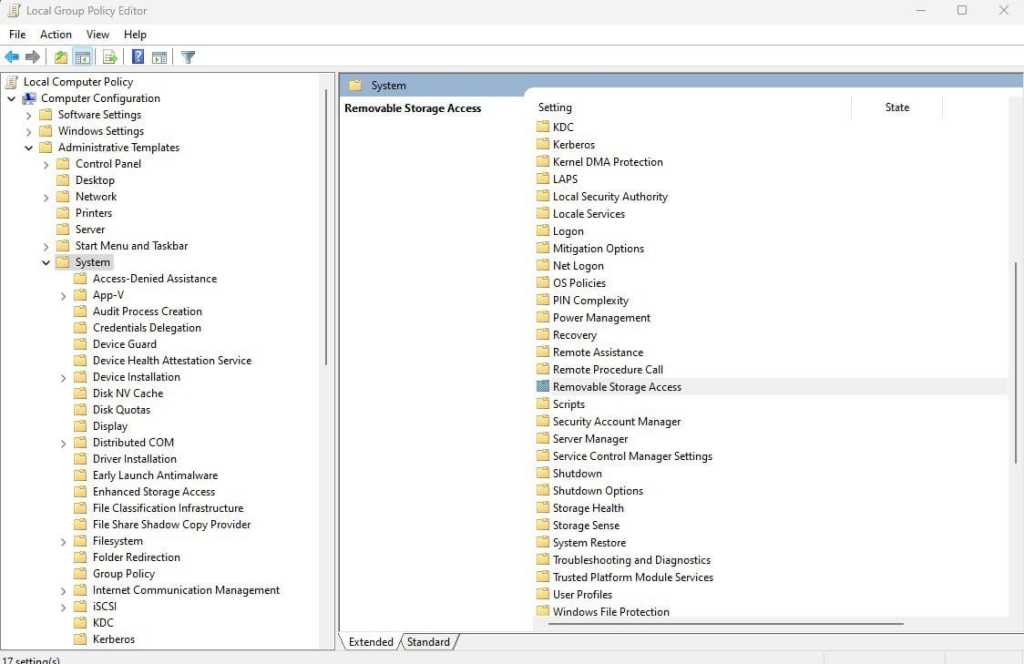 removable storage access