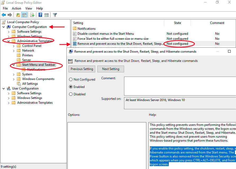prevent remote shutdown