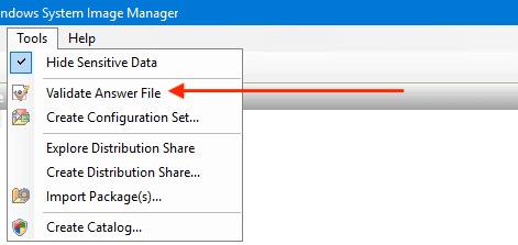 validate answer file