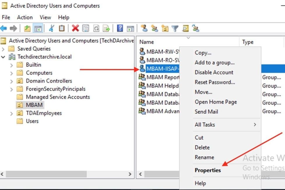 Service account setup