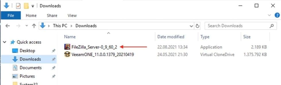 Windows FileZilla Server setup