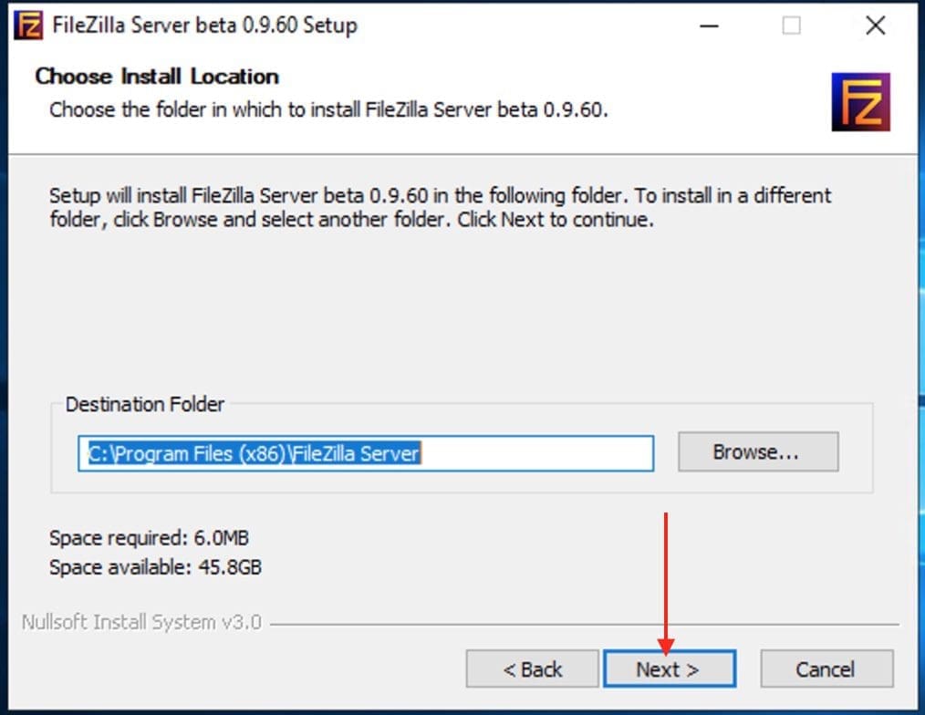 FileZilla Server configuration