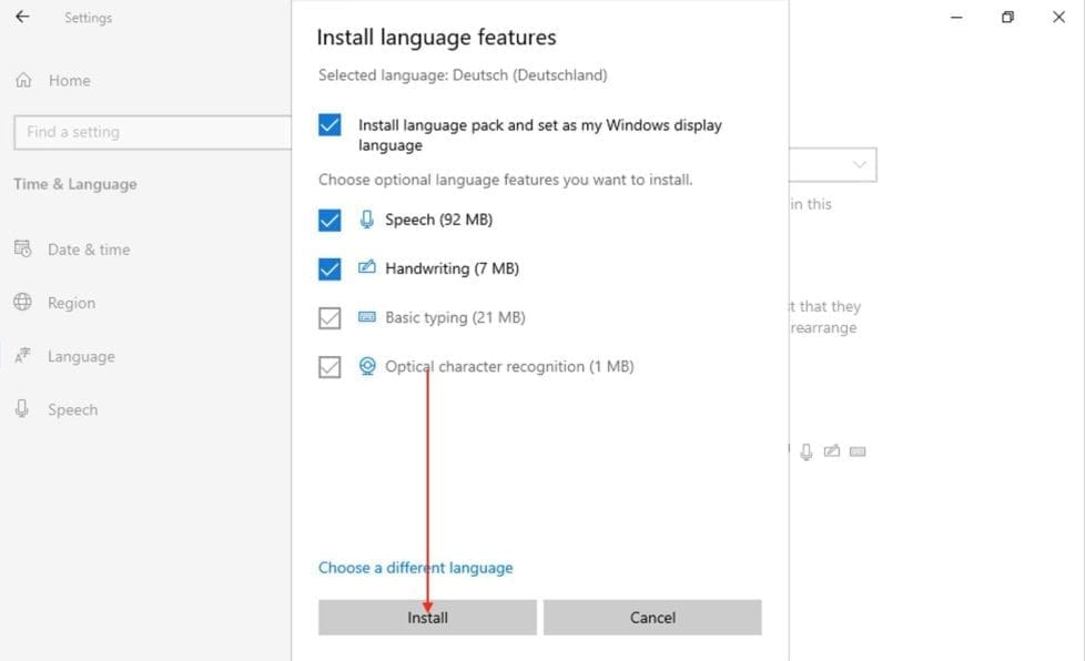 change keyboard language