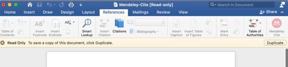 Mendeley Cite is now enabled