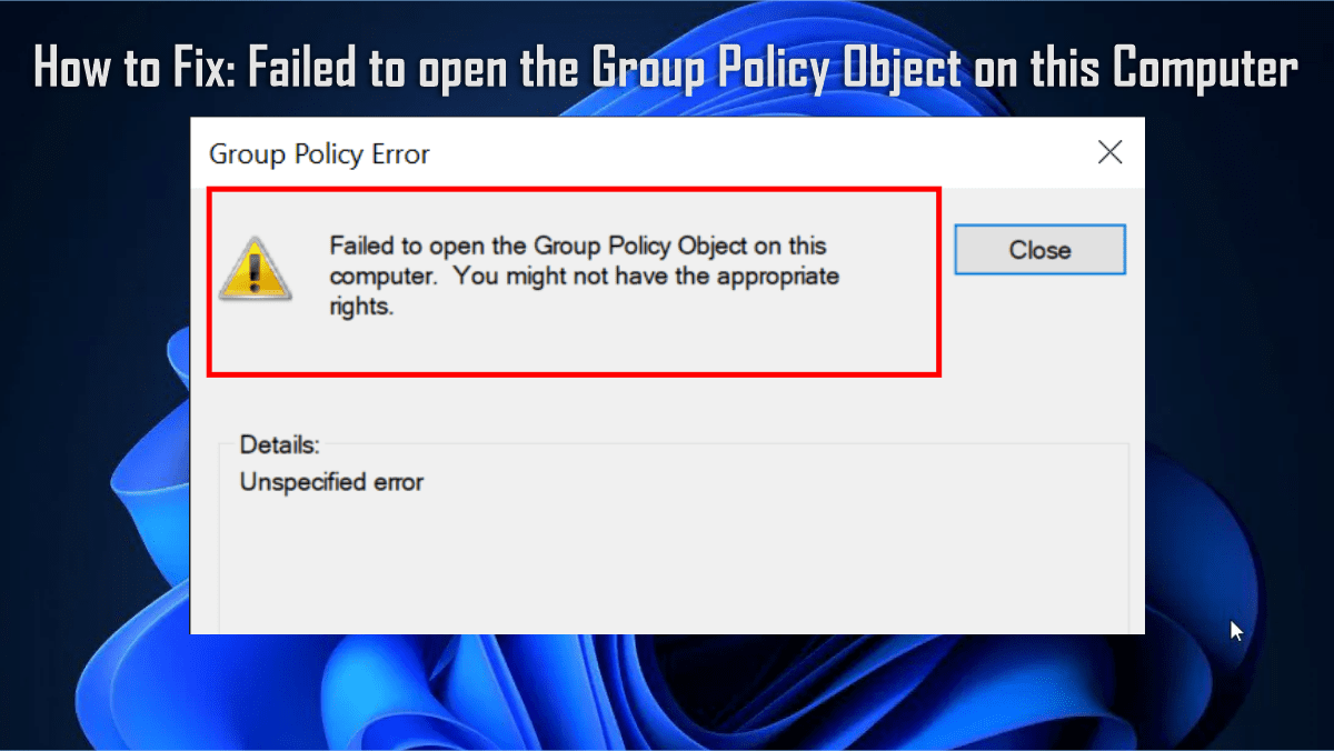 Group Policy Error