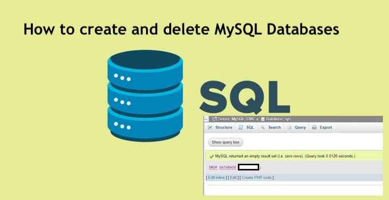 How to create and delete MySQL database