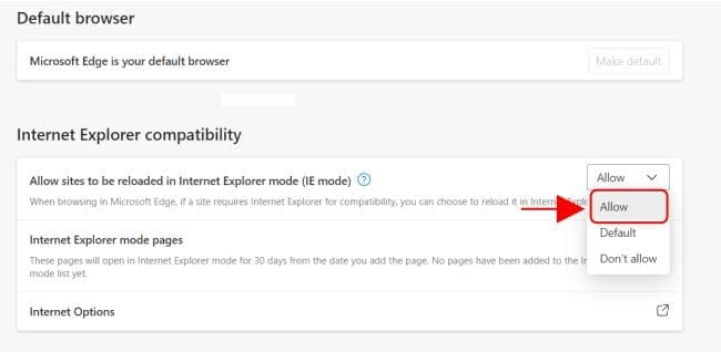 3. Internet Explorer Mode