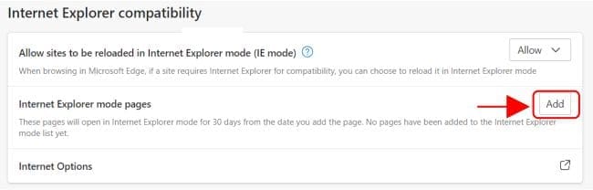 4. Internet Explorer Mode Pages