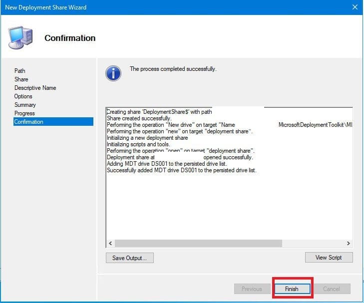 DeploymentShare created