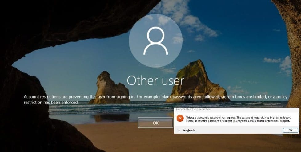 Account restrictions are preventing this user from signing in