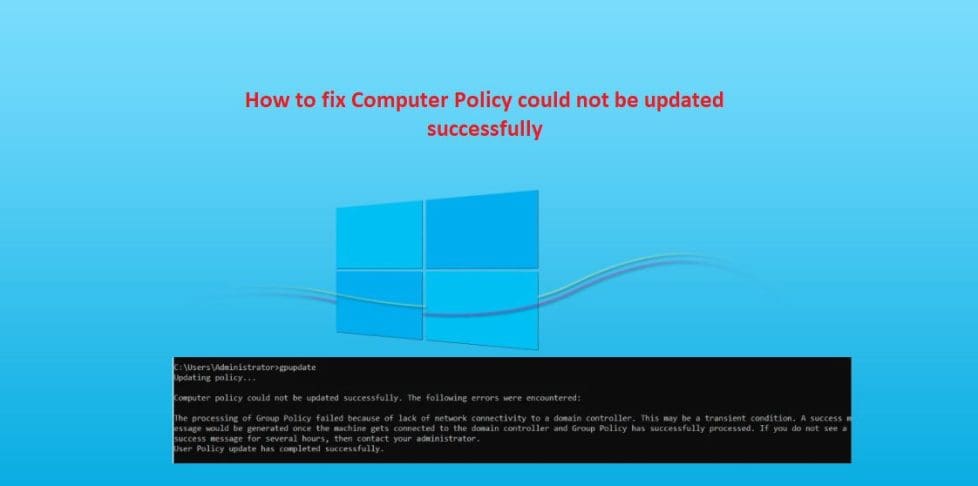 Computer policy could not be updated