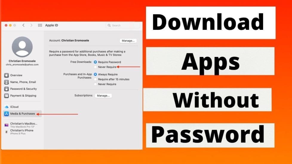 Prevent the downloads of apps without password on App store