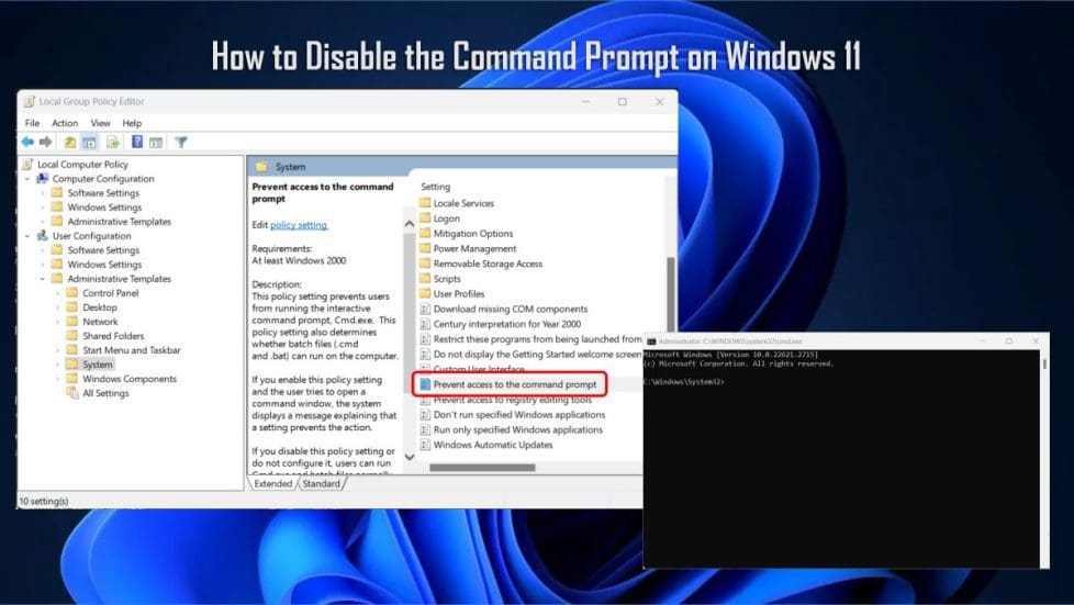 How to Disable the Command Prompt on Windows 11