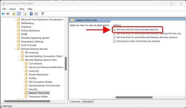 Open Set time limit for disconnected sessions