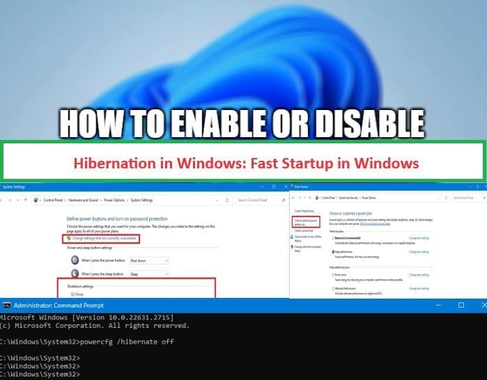 Hibernation and faststartup