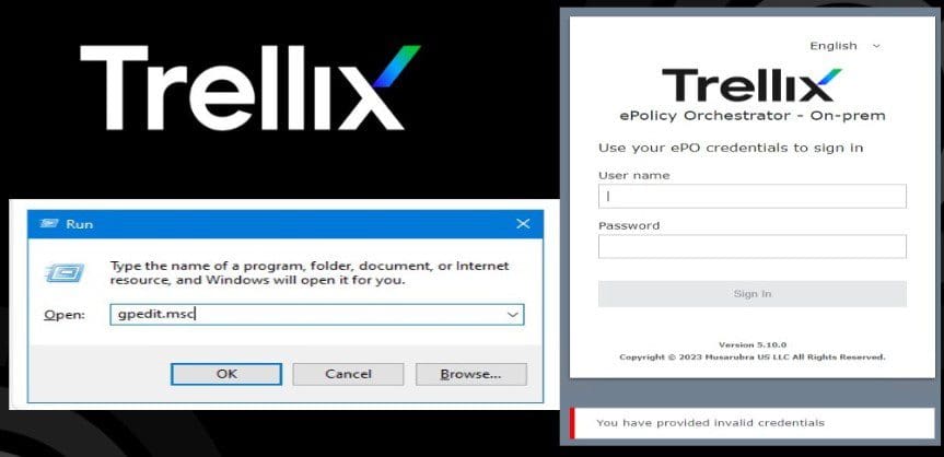 Trellix Invalid credential