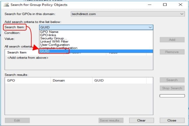 Click GUID from the dropdown