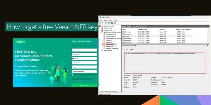 apply and install Veeam NFR Licence