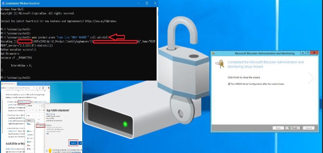 BitLocker beviour when MBAM Agent is removed   No uninstall options in control panel to remove app